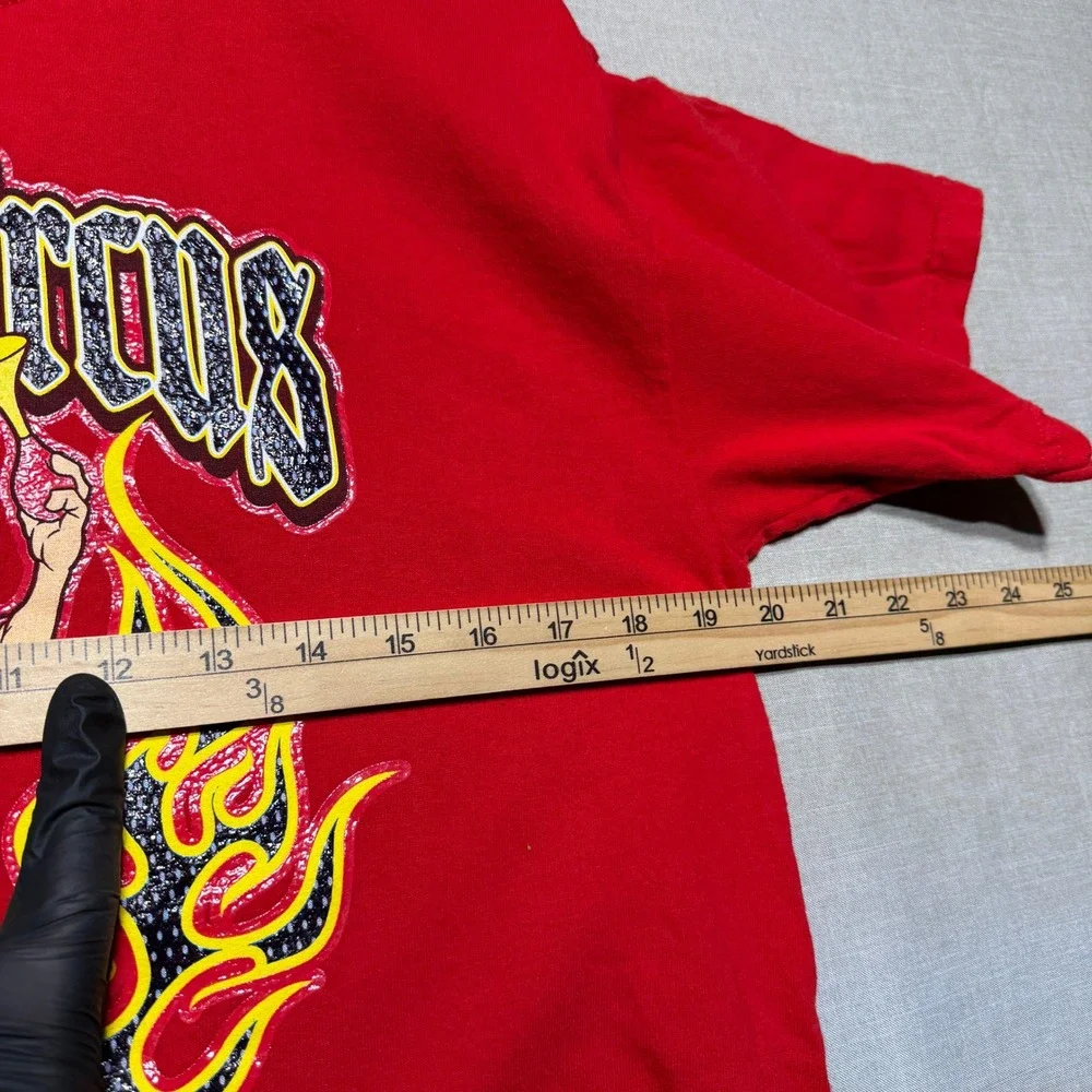 Circus Circus Las Vegas Vintage Shirt Mens Medium Red Clown Flames Graphic RARE